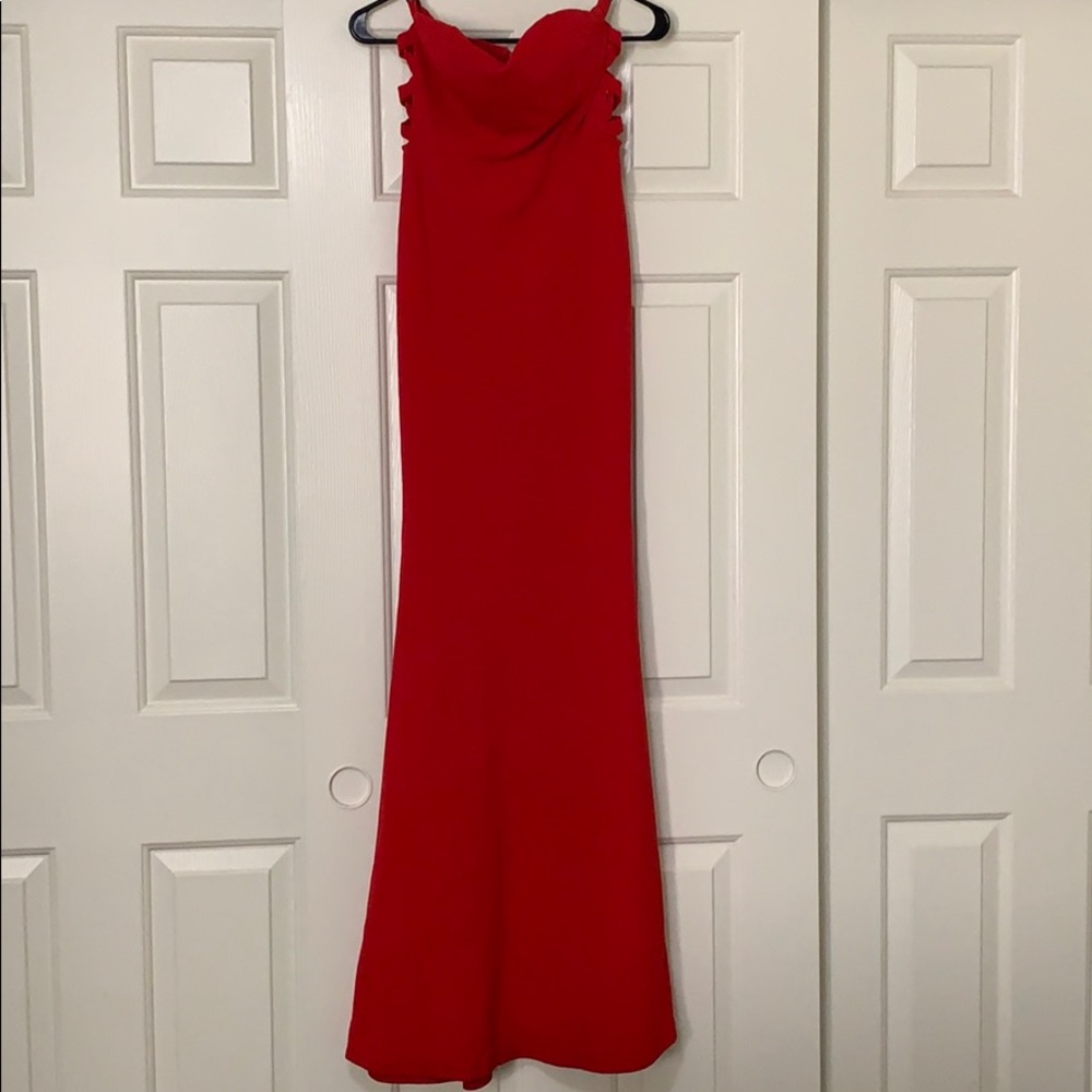 Red evening dress